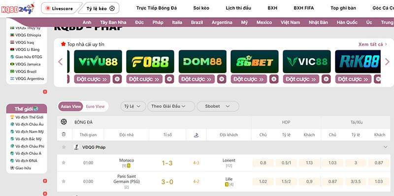 KQBD 247 đảm bảo trải nghiệm xem KQBD VĐQG Pháp đầy đủ, chuẩn xác nhất